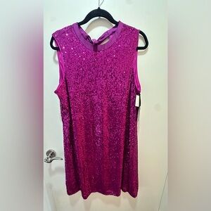Pink Sparkle Sequin Mid length Party Dress Kensie size 14 New with Tags